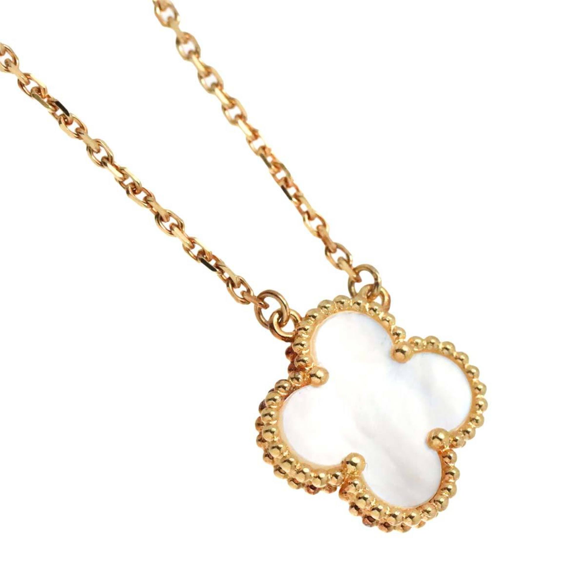 Van Cleef & Arpels VCA Alhambra Shell Necklace 42cm K18 YG 750