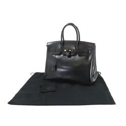 Hermes Birkin 35 So Black Box Calf Handbag □O Stamp Metal Fittings