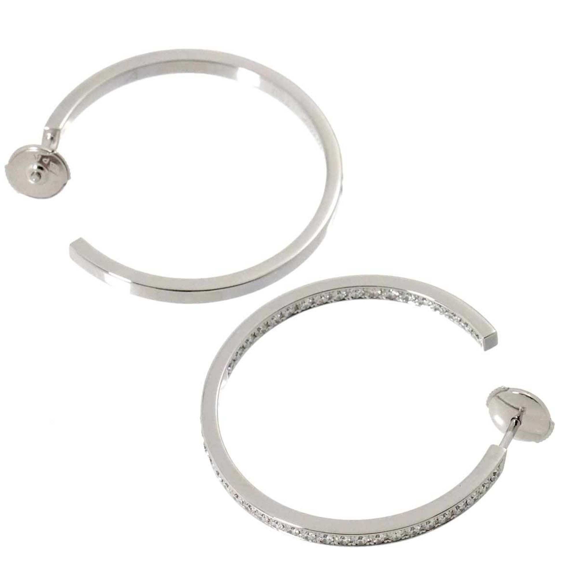 Cartier Classic Hoop Diamond Earrings K18WG White Gold 750 Pierced