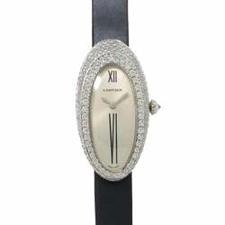 Cartier Alcyone WJ300431 Ladies Watch Case Bezel Diamond Silver K18WG Quartz