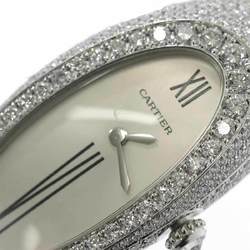 Cartier Alcyone WJ300431 Ladies Watch Case Bezel Diamond Silver K18WG Quartz