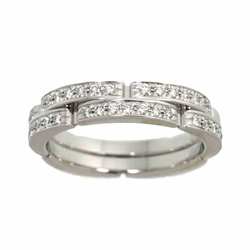 Cartier Maillon Panthere 2-row #49 ring, half diamond, K18WG, white gold, 750