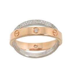 Cartier Be Love #53 Ring Full Pave Diamonds K18 WG PG White Pink Gold 750 LOVE Diamond