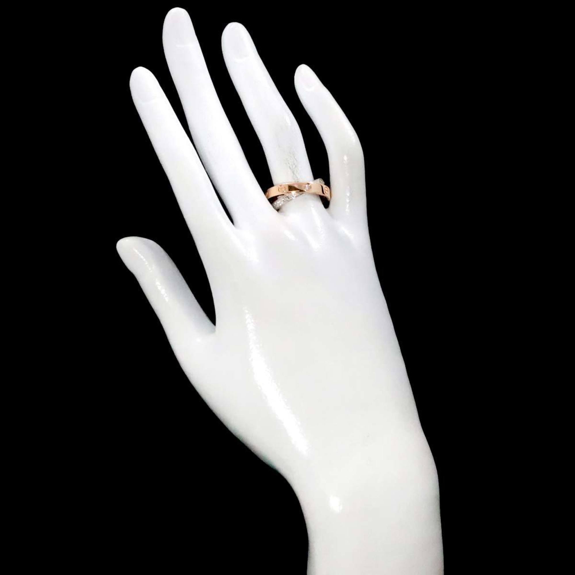 Cartier Be Love #53 Ring Full Pave Diamonds K18 WG PG White Pink Gold 750 LOVE Diamond