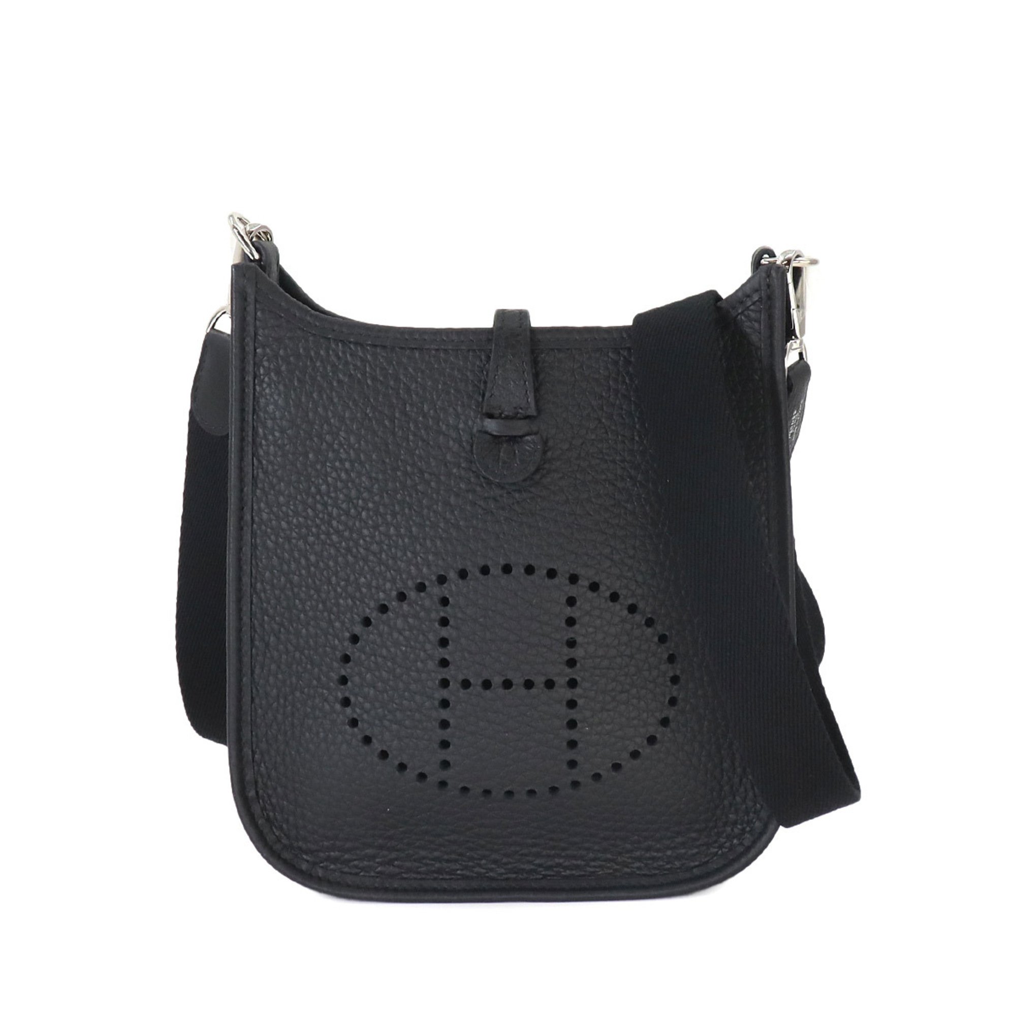 Hermes Evelyne TPM Shoulder Bag Taurillon Clemence Black W Stamp