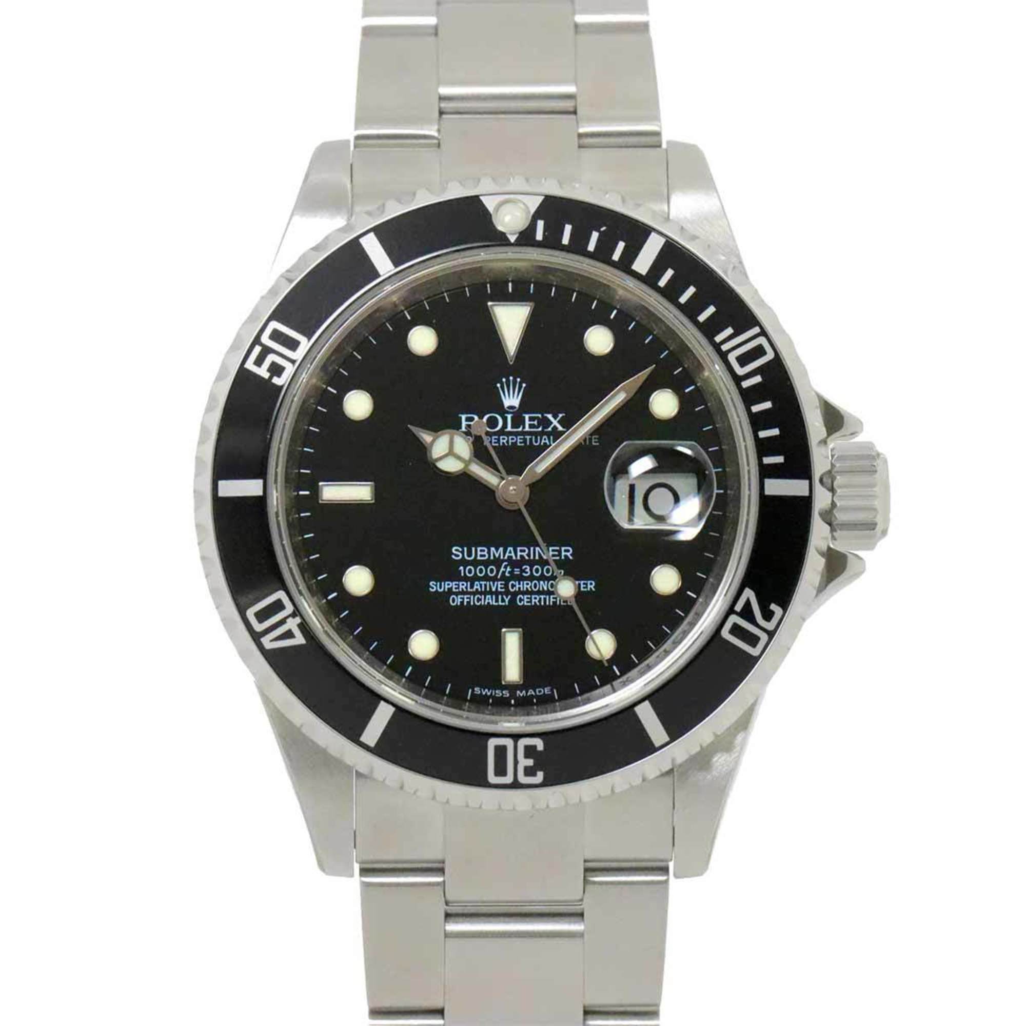 Rolex ROLEX Submariner Date 16610 M Roulette Men's Watch Black Automatic Self-Winding