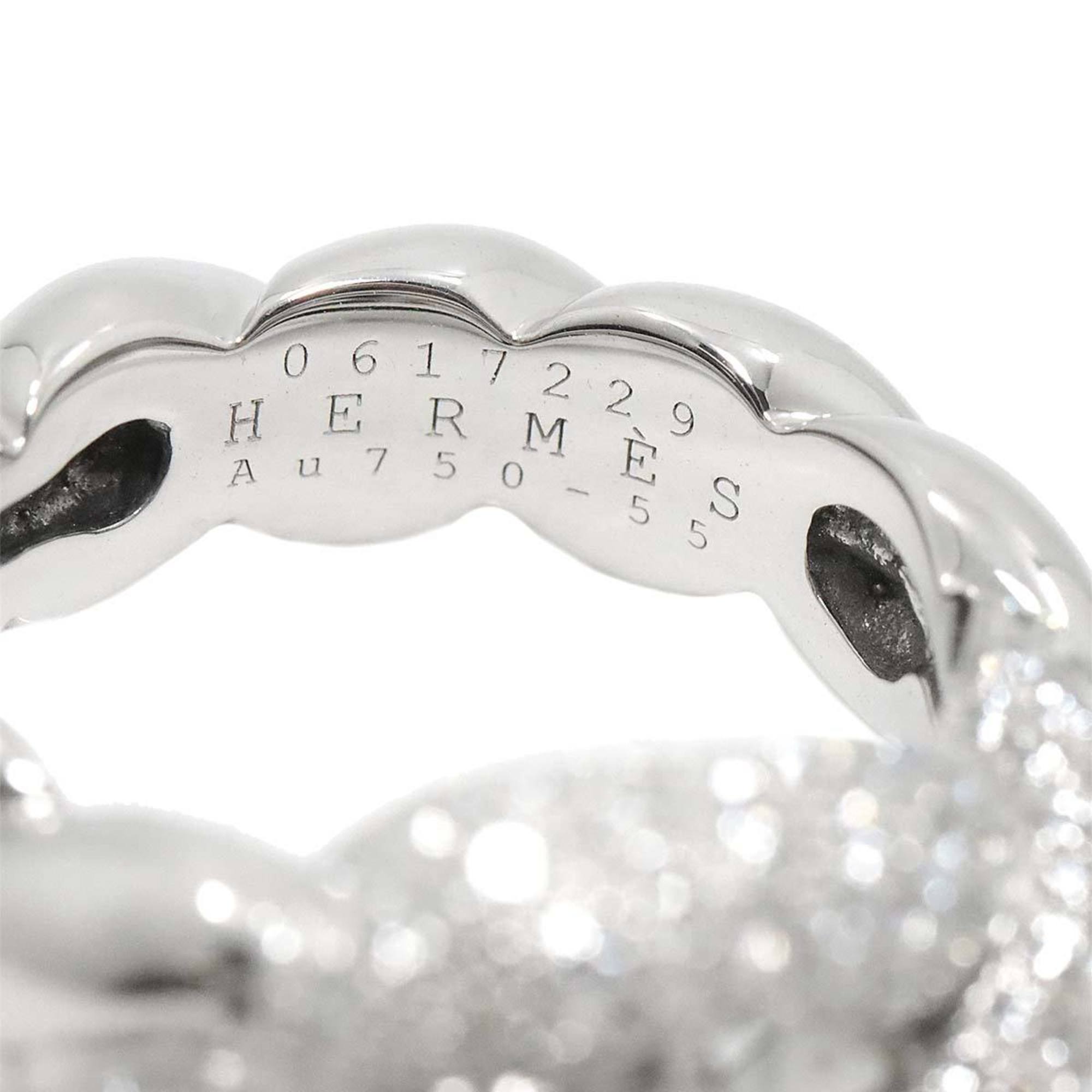 Hermes HERMES #55 Ring Diamond K18 WG White Gold 750