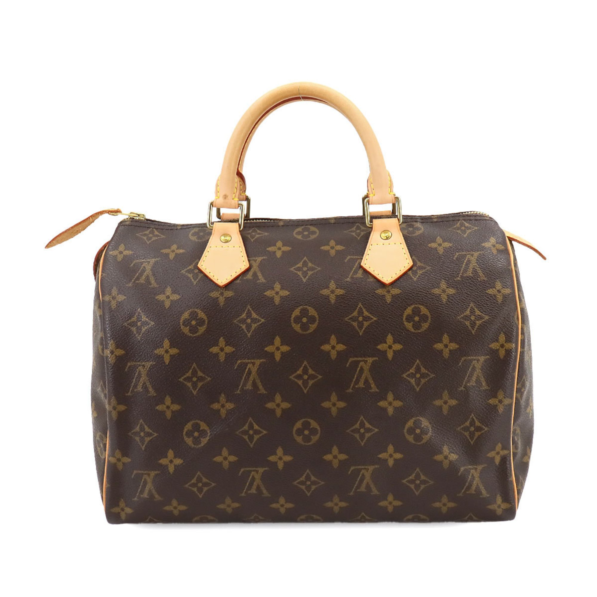 Louis Vuitton Monogram Speedy 30 Handbag Brown M41526 Gold Hardware