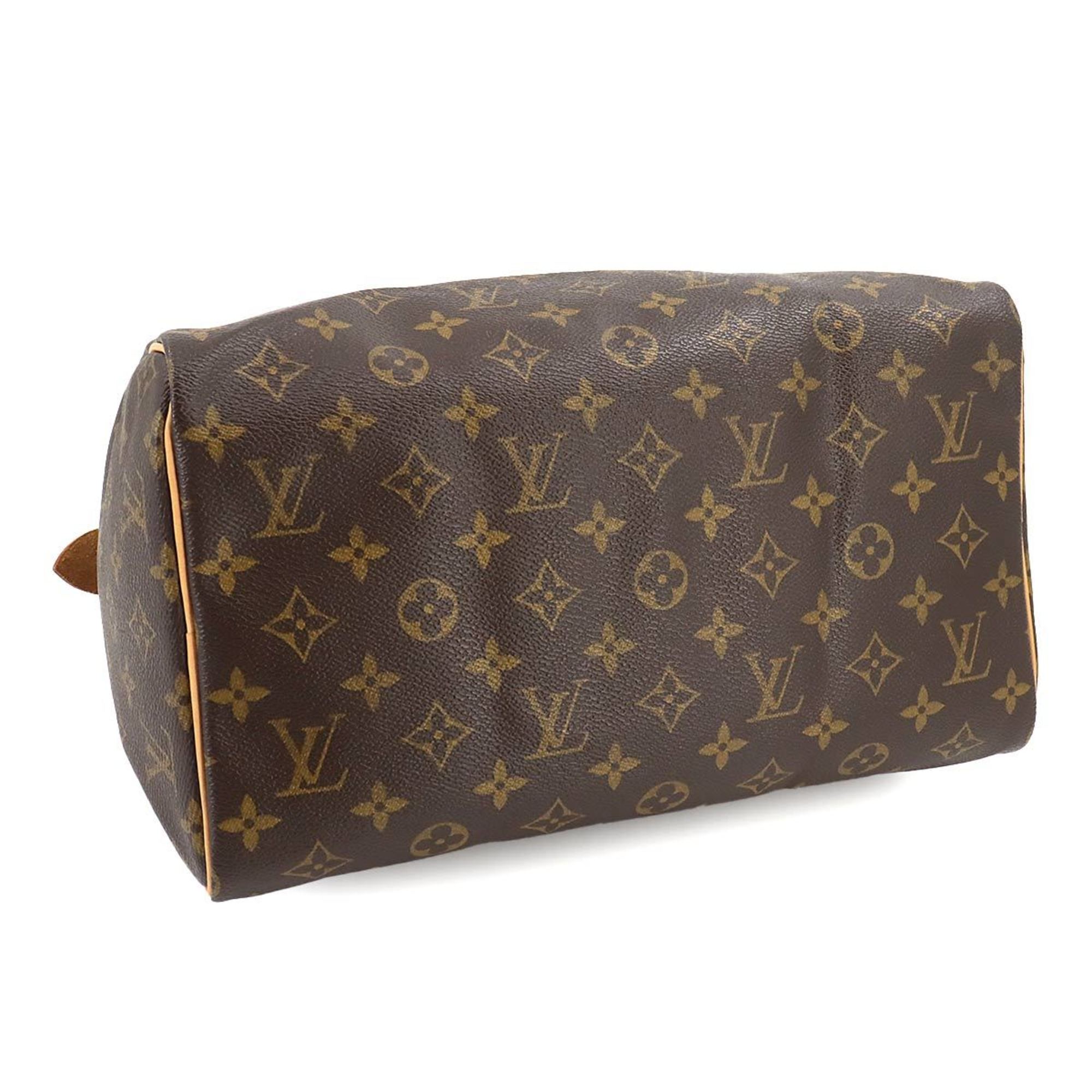 Louis Vuitton Monogram Speedy 30 Handbag Brown M41526 Gold Hardware