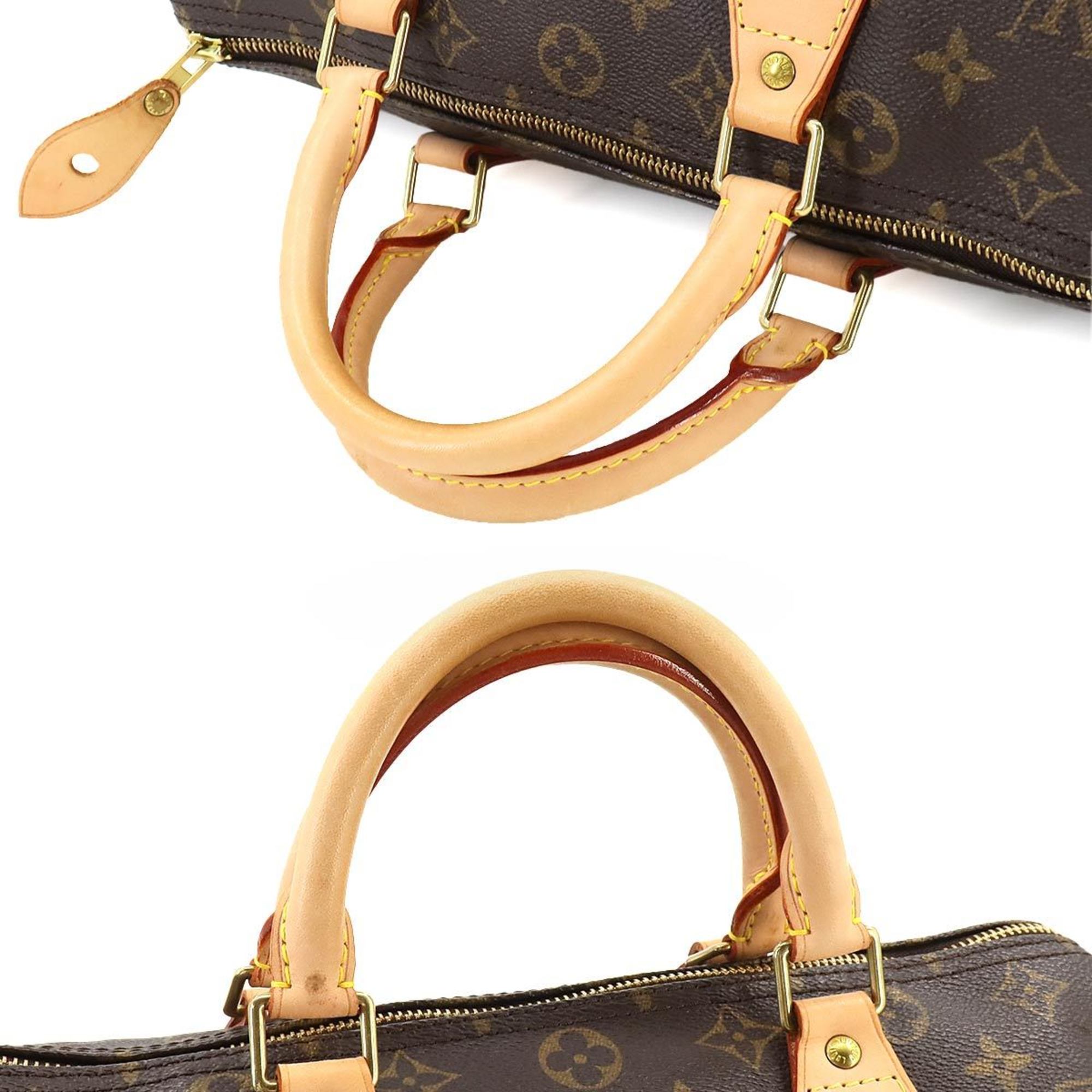 Louis Vuitton Monogram Speedy 30 Handbag Brown M41526 Gold Hardware