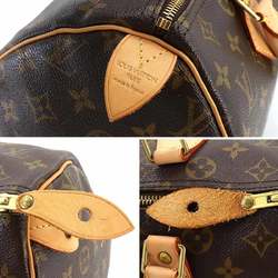 Louis Vuitton Monogram Speedy 30 Handbag Brown M41526 Gold Hardware