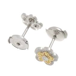 Tiffany & Co. Garden Flower Diamond Earrings Pt Platinum K18 YG Yellow Gold 750 Pierced