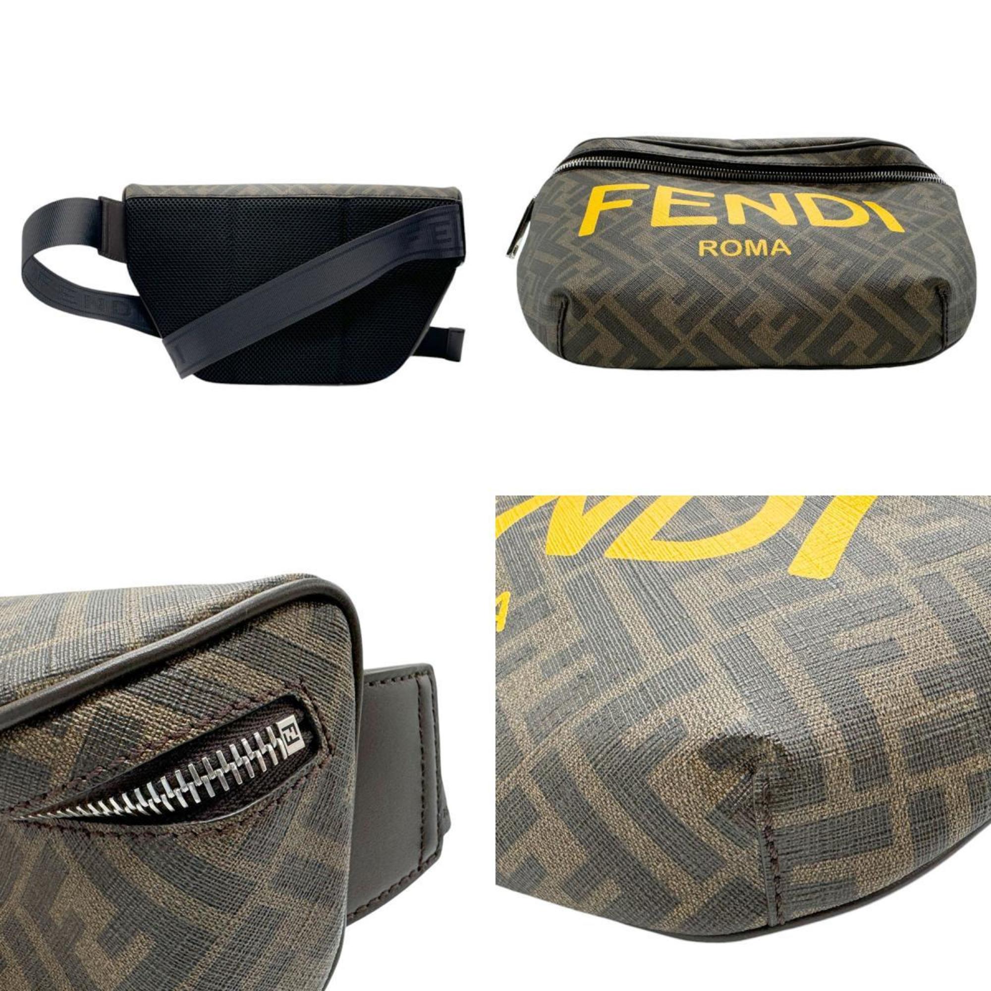 FENDI Body Bag Zucca Brown Yellow Silver Men's 7VA562 z2472