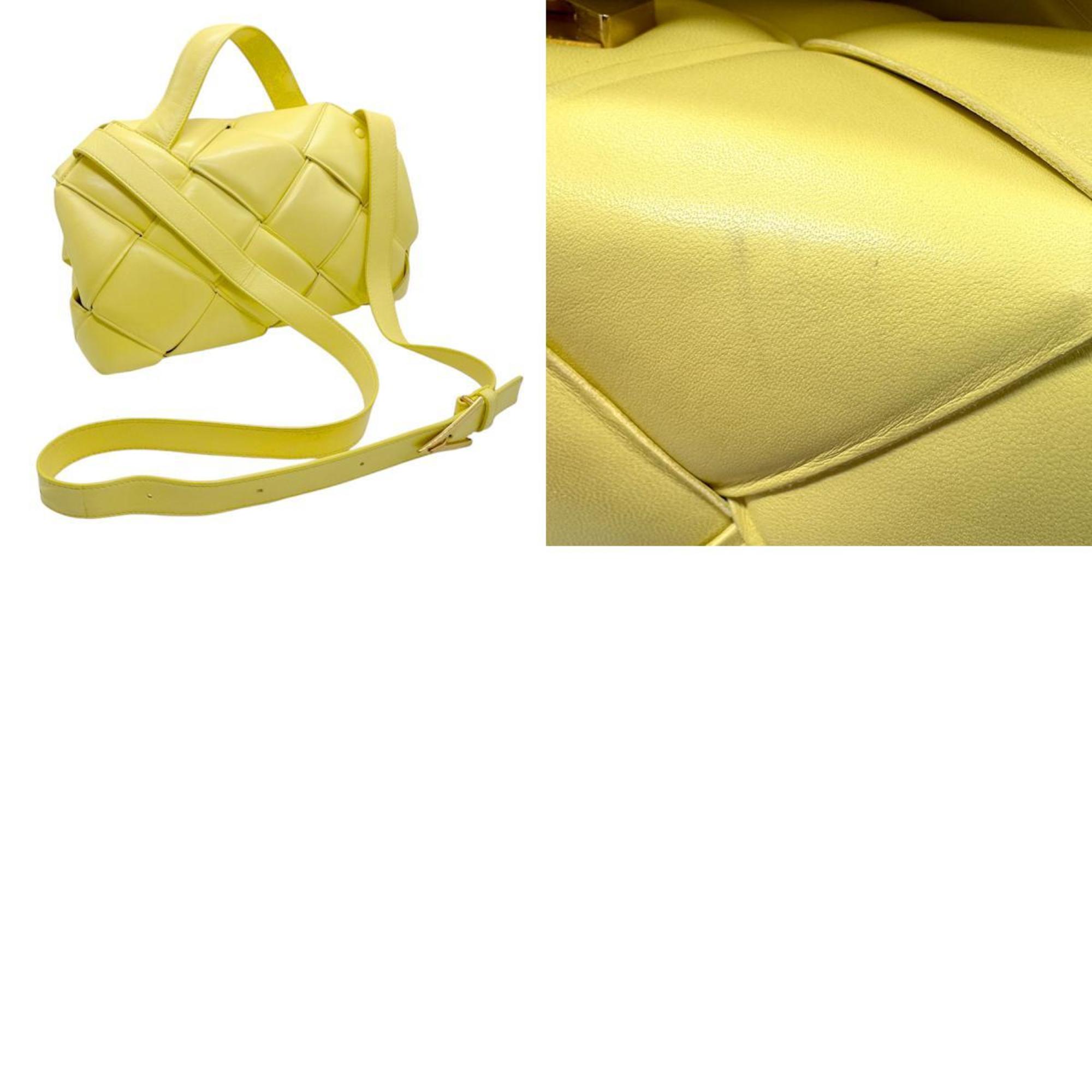 BOTTEGA VENETA Shoulder Bag Maxi Intre Leather Yellow Women's n0406