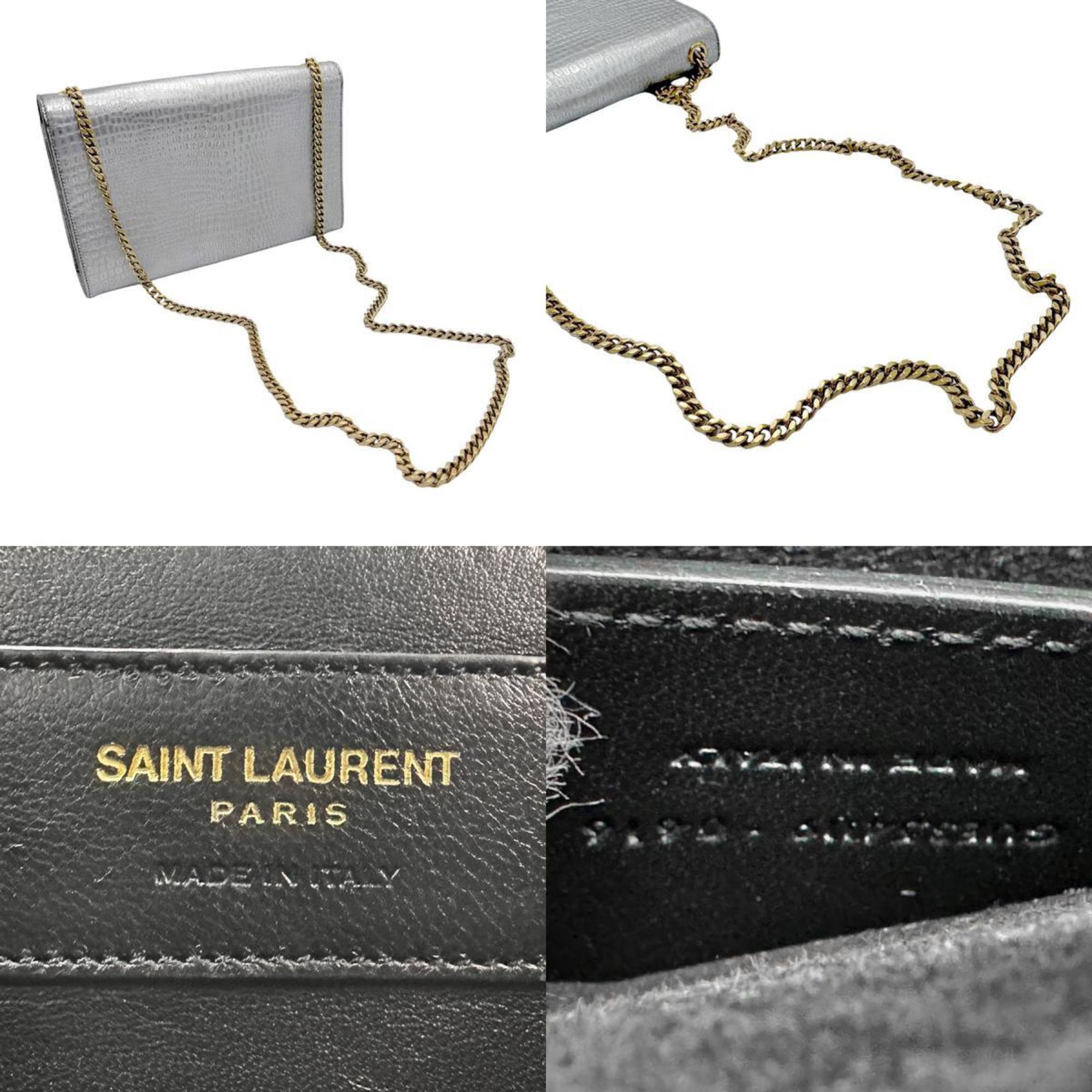 Saint Laurent shoulder bag leather silver gold women's 354119 z2527