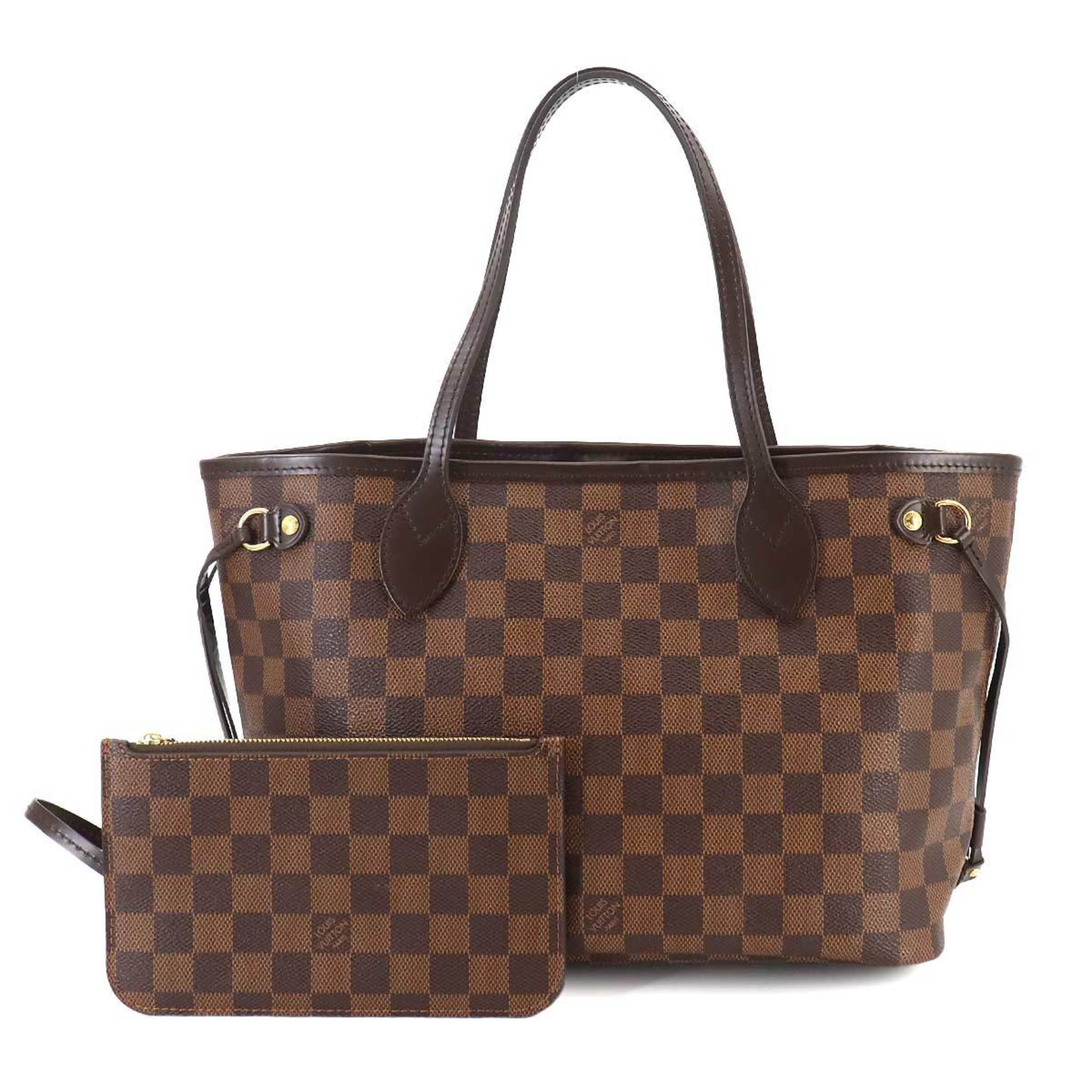 Louis Vuitton Damier Neverfull PM Ebene N41359 RFID Gold Hardware Brown