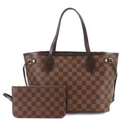 Louis Vuitton Damier Neverfull PM Ebene N41359 RFID Gold Hardware Brown