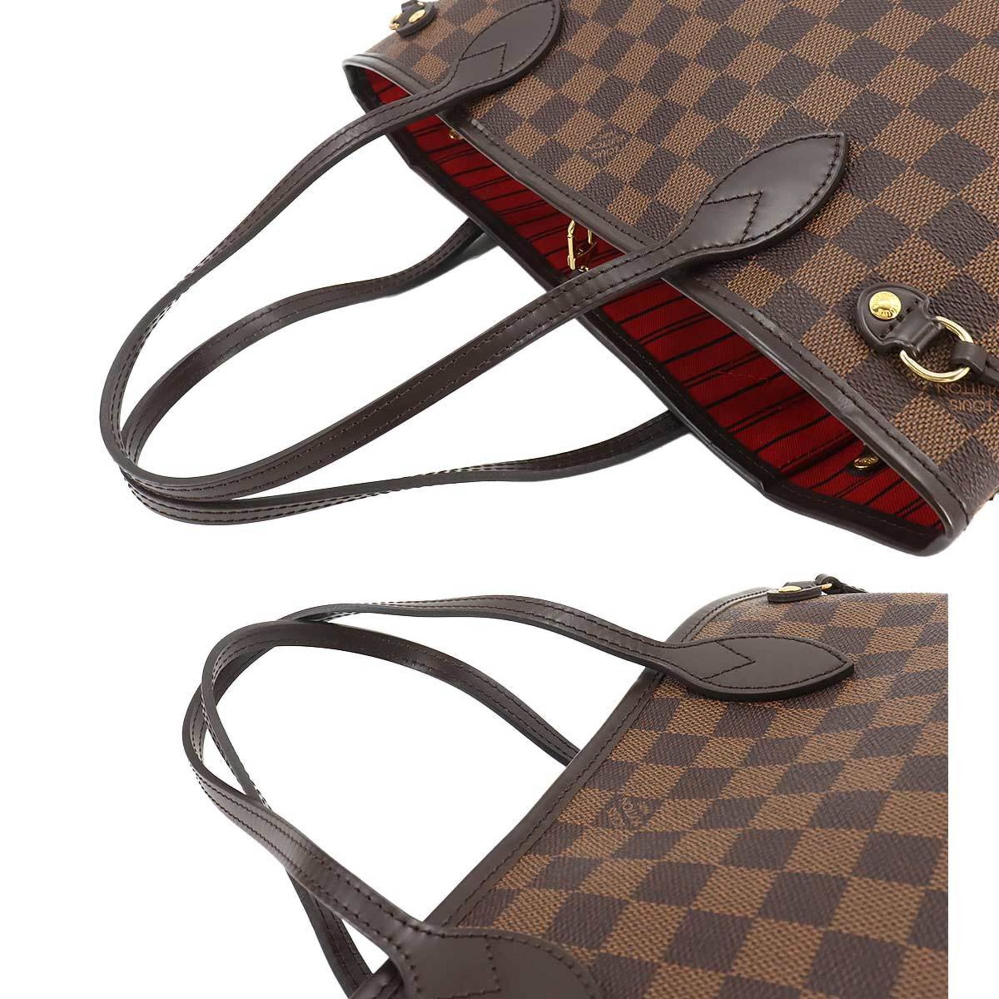 Louis Vuitton Damier Neverfull PM Ebene N41359 RFID Gold Hardware Brown