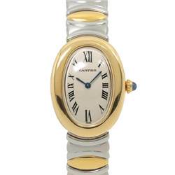 Cartier Baignoire Belle Epoque Combi W40002F2 Women's Watch Ivory K18YG Yellow Gold Quartz