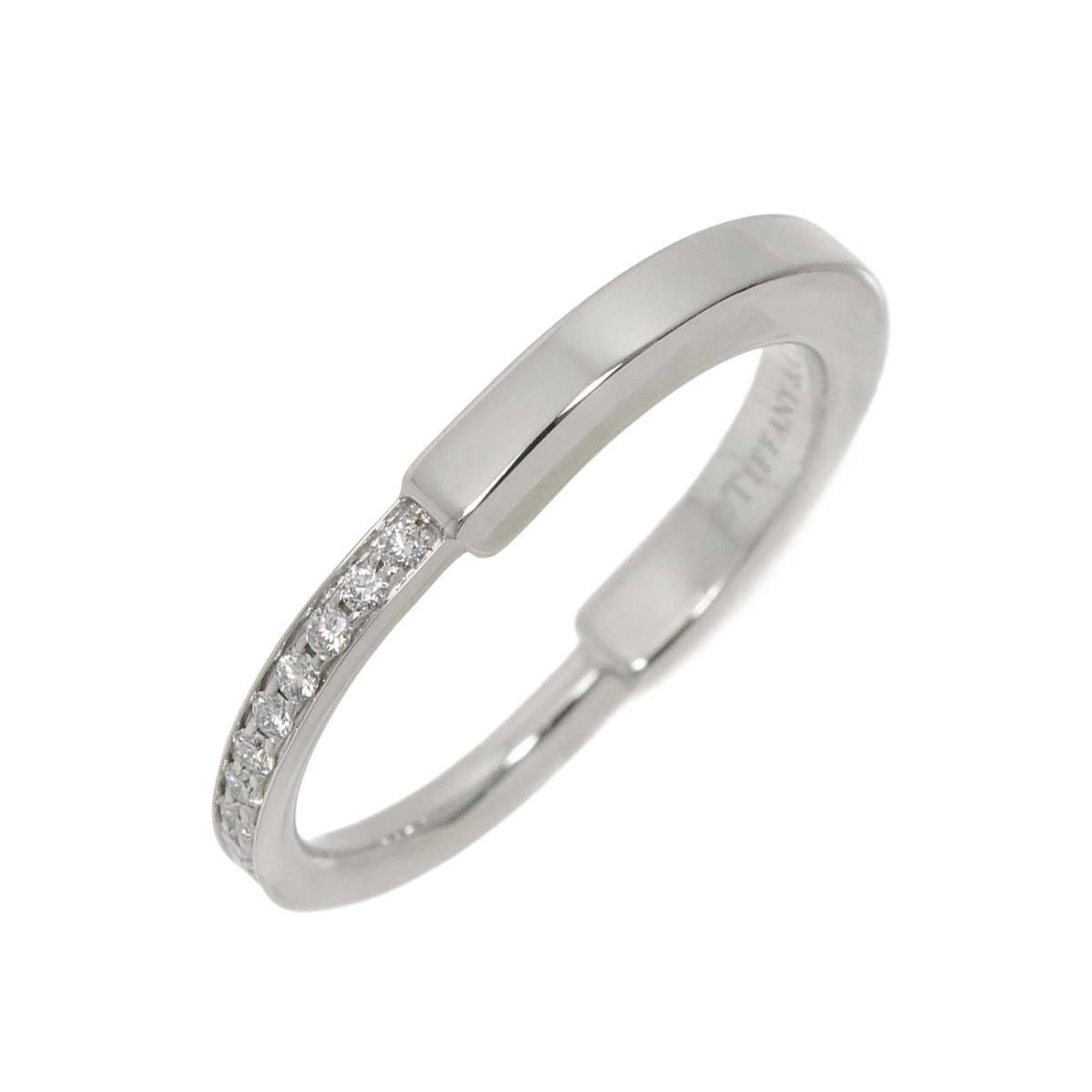 Tiffany & Co. Lock Ring Diamond 0.14ct K18 WG White Gold 750