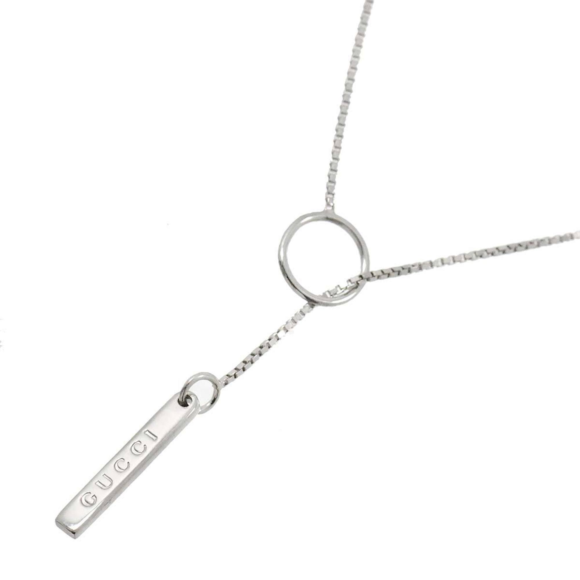 Gucci Lariat Necklace 51cm K18 WG White Gold 750