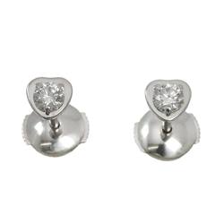 Cartier Damour Diamond Heart Earrings K18WG White Gold 750 Diamant Léger Pierced