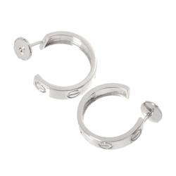 Cartier Love Earrings K18 WG White Gold 750 Hoop LOVE Pierced