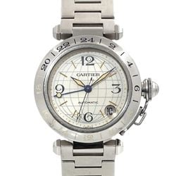 Cartier Pasha C Meridian GMT W31029M7 Boys Watch Date Silver Automatic Self-Winding