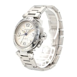 Cartier Pasha C Meridian GMT W31029M7 Boys Watch Date Silver Automatic Self-Winding