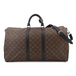 Louis Vuitton LOUIS VUITTON Monogram Macassar Keepall Bandouliere 55 2way Boston Shoulder Bag Brown Black M56714