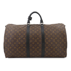 Louis Vuitton LOUIS VUITTON Monogram Macassar Keepall Bandouliere 55 2way Boston Shoulder Bag Brown Black M56714