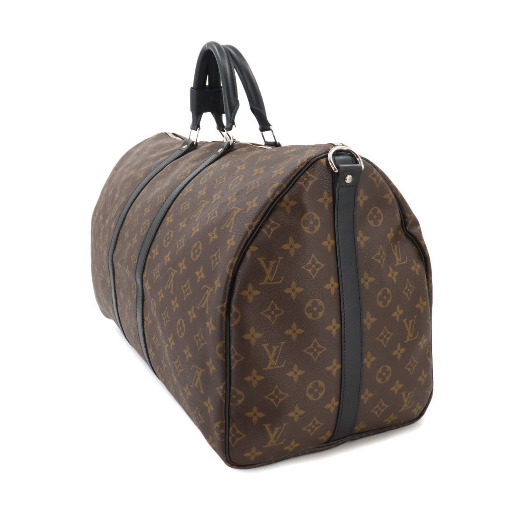 Louis Vuitton LOUIS VUITTON Monogram Macassar Keepall Bandouliere 55 2way Boston Shoulder Bag Brown Black M56714