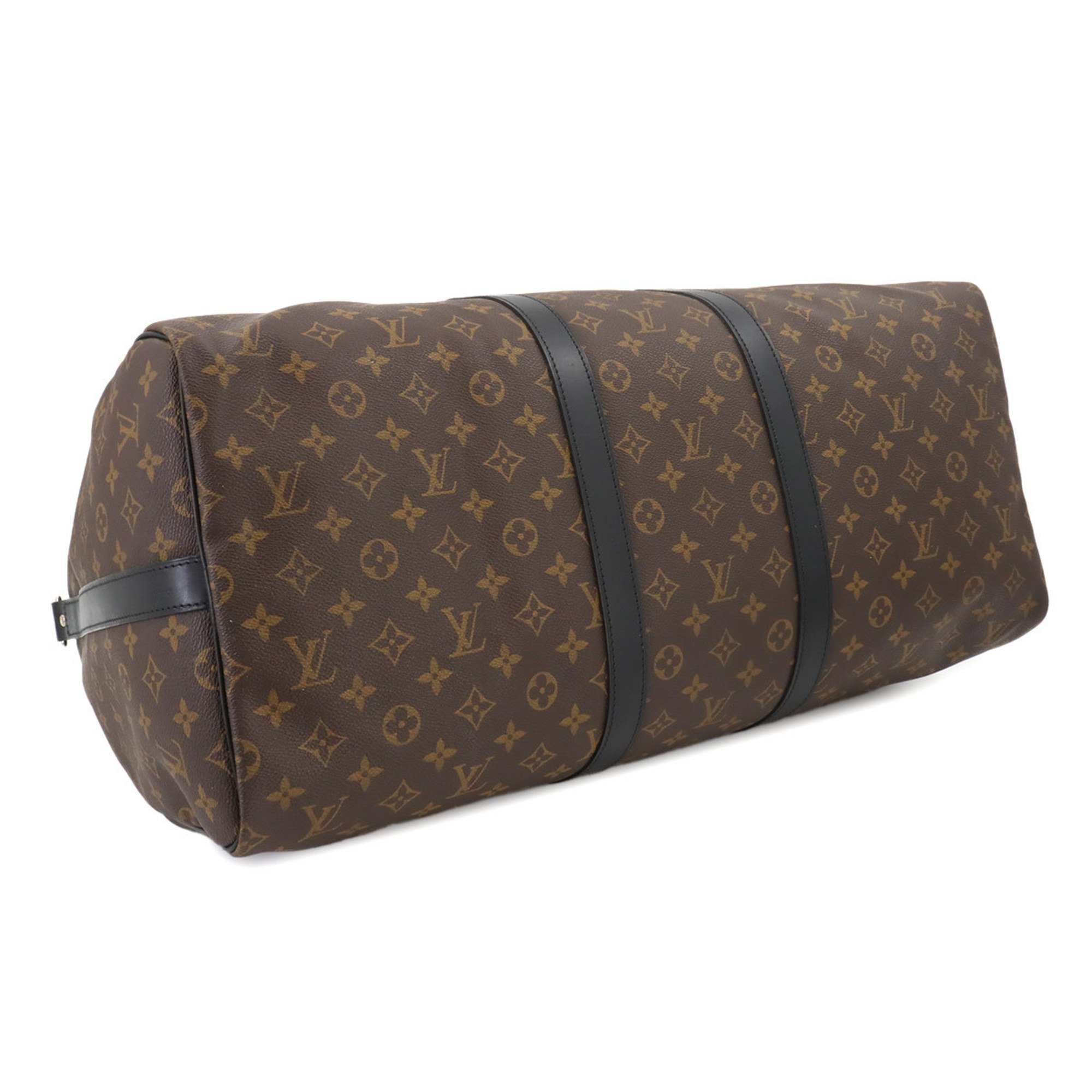 Louis Vuitton LOUIS VUITTON Monogram Macassar Keepall Bandouliere 55 2way Boston Shoulder Bag Brown Black M56714