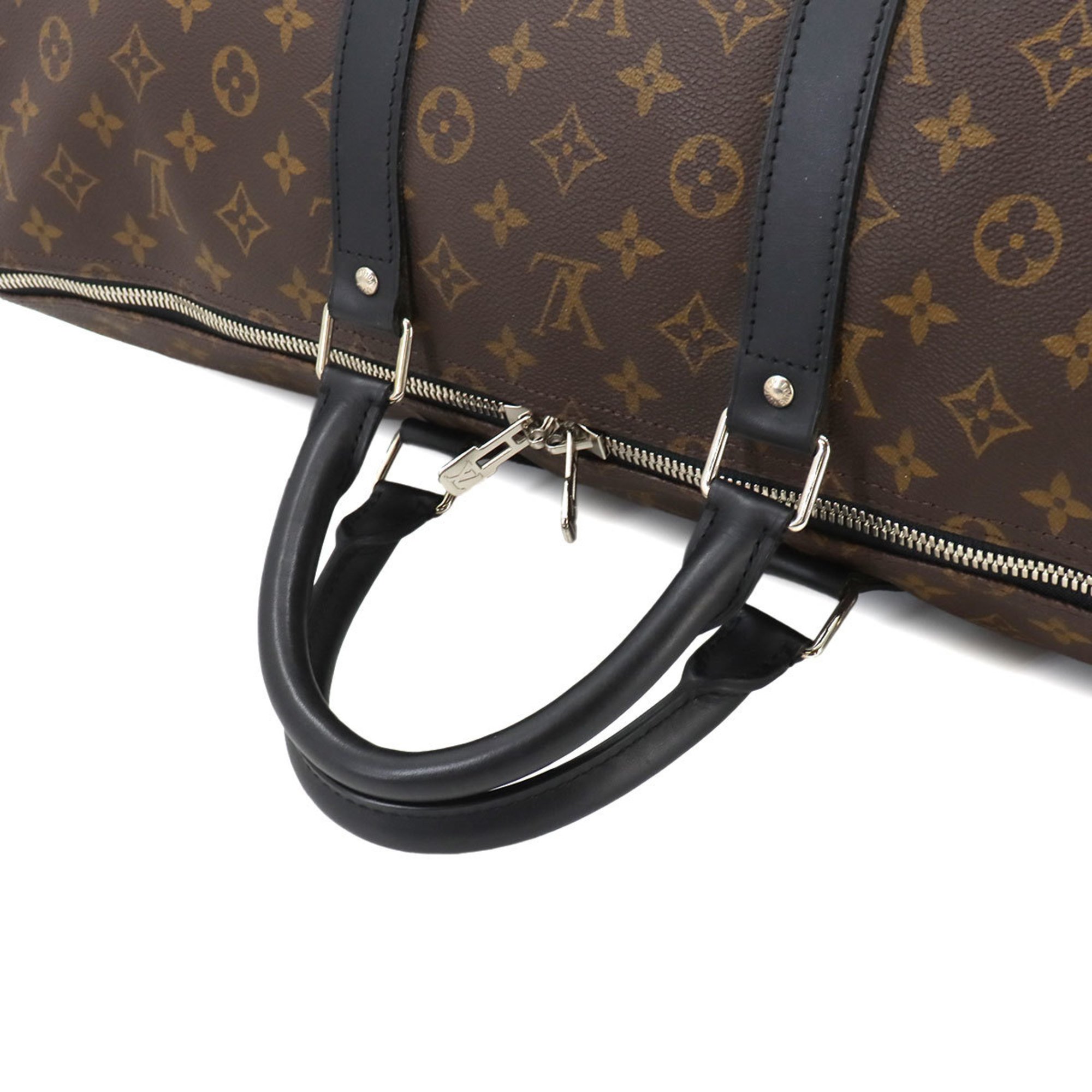 Louis Vuitton LOUIS VUITTON Monogram Macassar Keepall Bandouliere 55 2way Boston Shoulder Bag Brown Black M56714