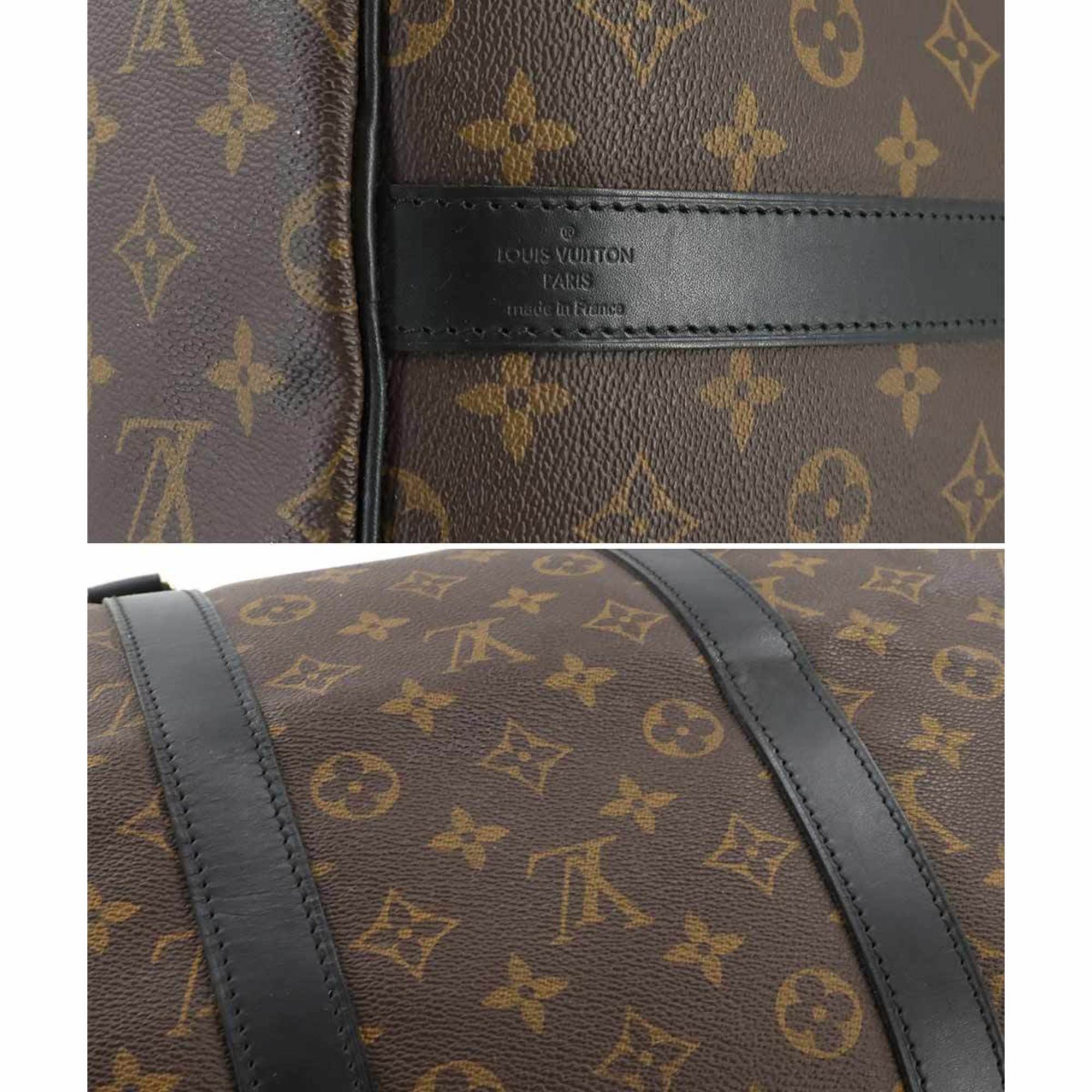 Louis Vuitton LOUIS VUITTON Monogram Macassar Keepall Bandouliere 55 2way Boston Shoulder Bag Brown Black M56714