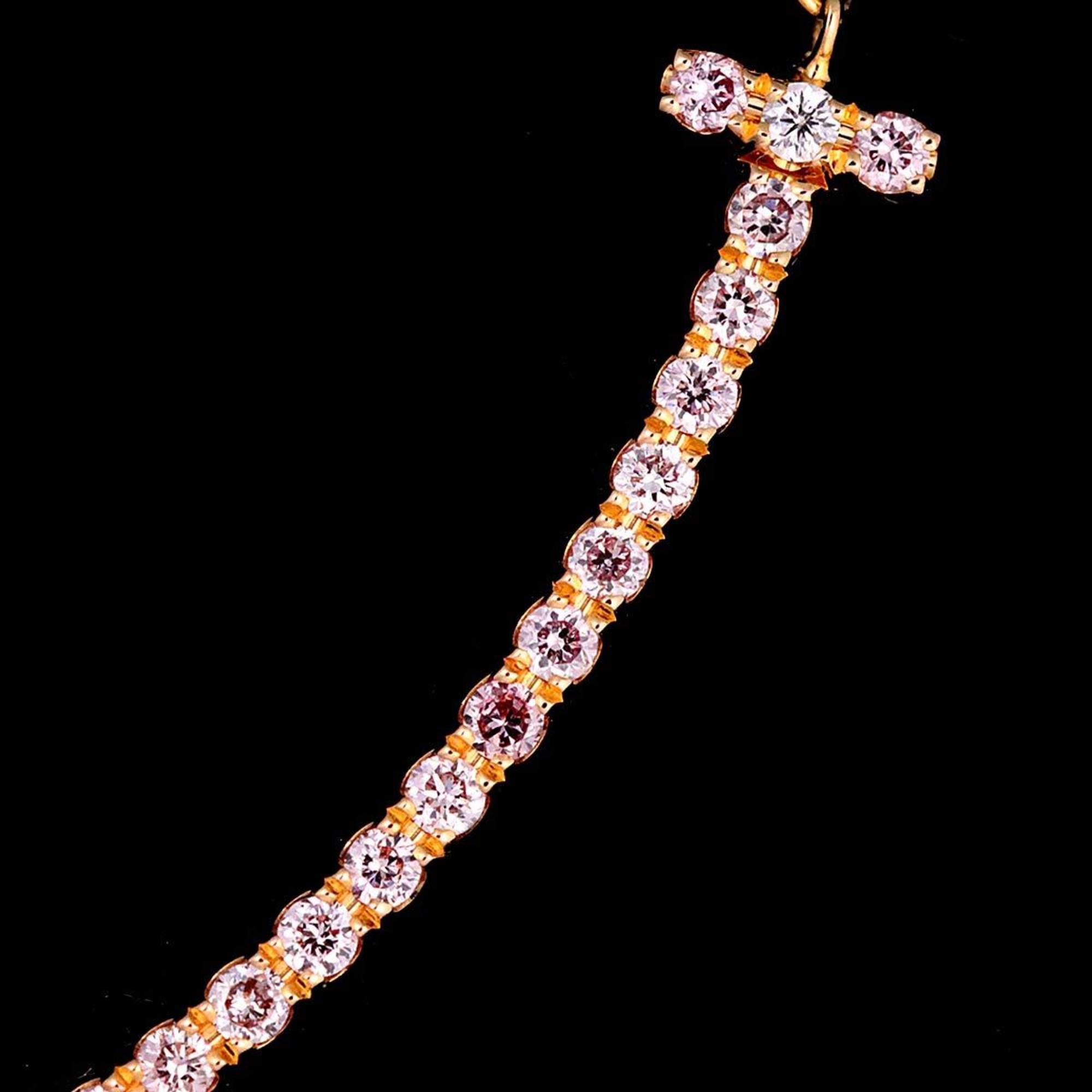 Tiffany & Co. T Smile Pink Diamond Necklace 40cm Small K18 PG Gold 750