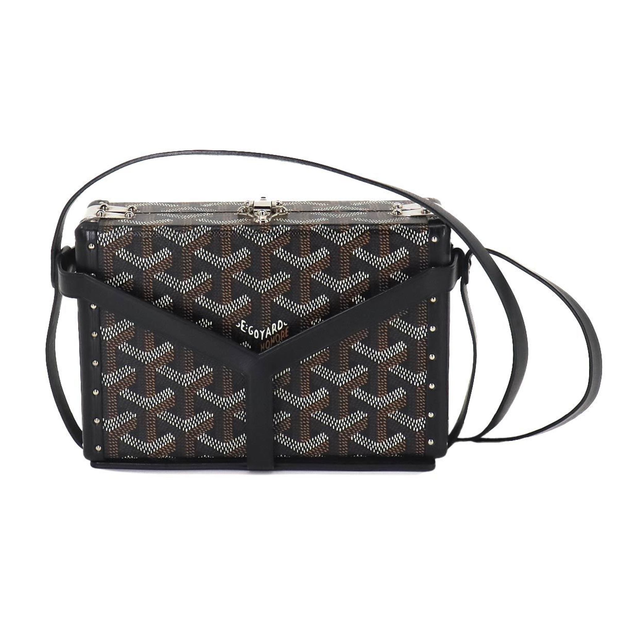 GOYARD Minauddiere Trunk Shoulder Bag Leather Black Herringbone