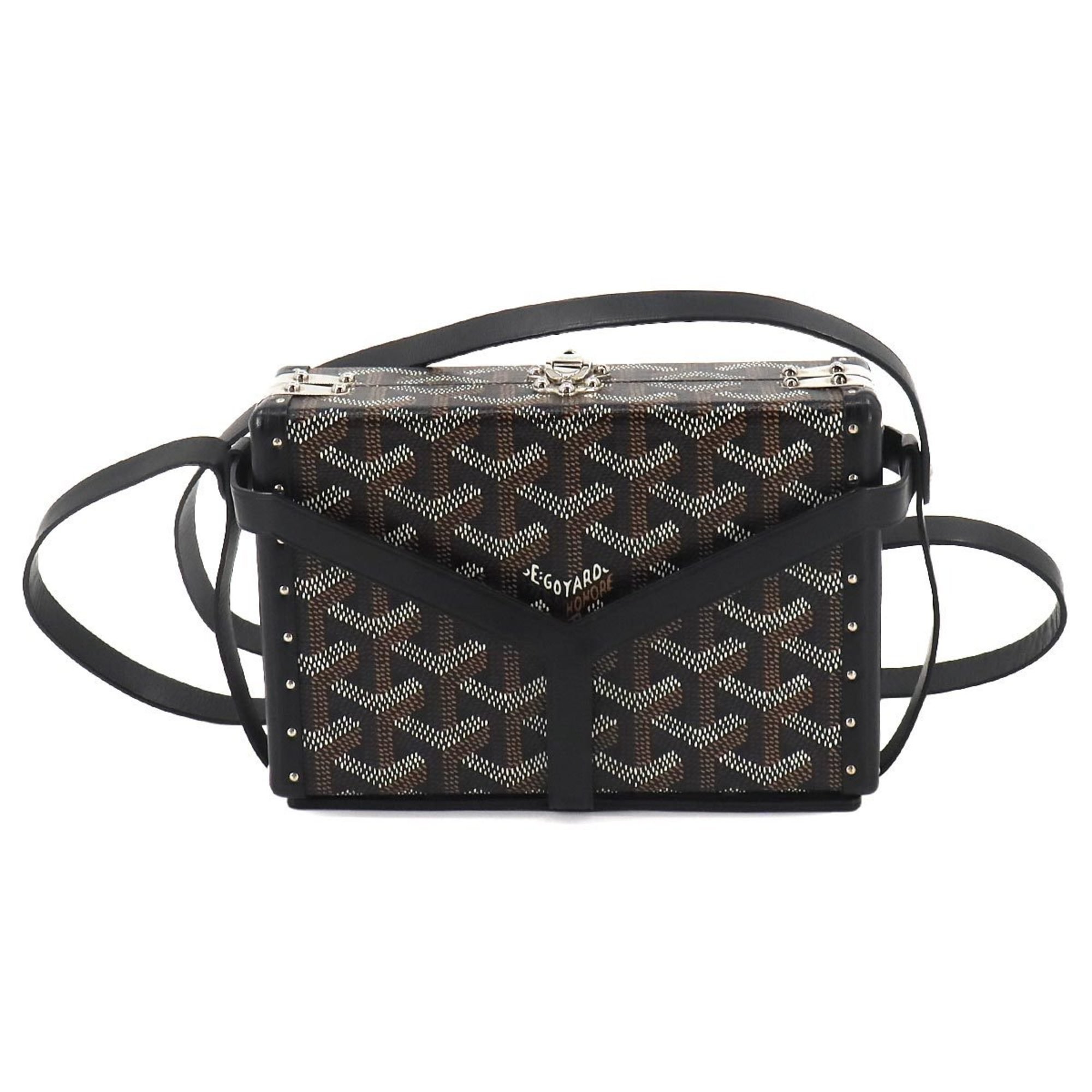 GOYARD Minauddiere Trunk Shoulder Bag Leather Black Herringbone