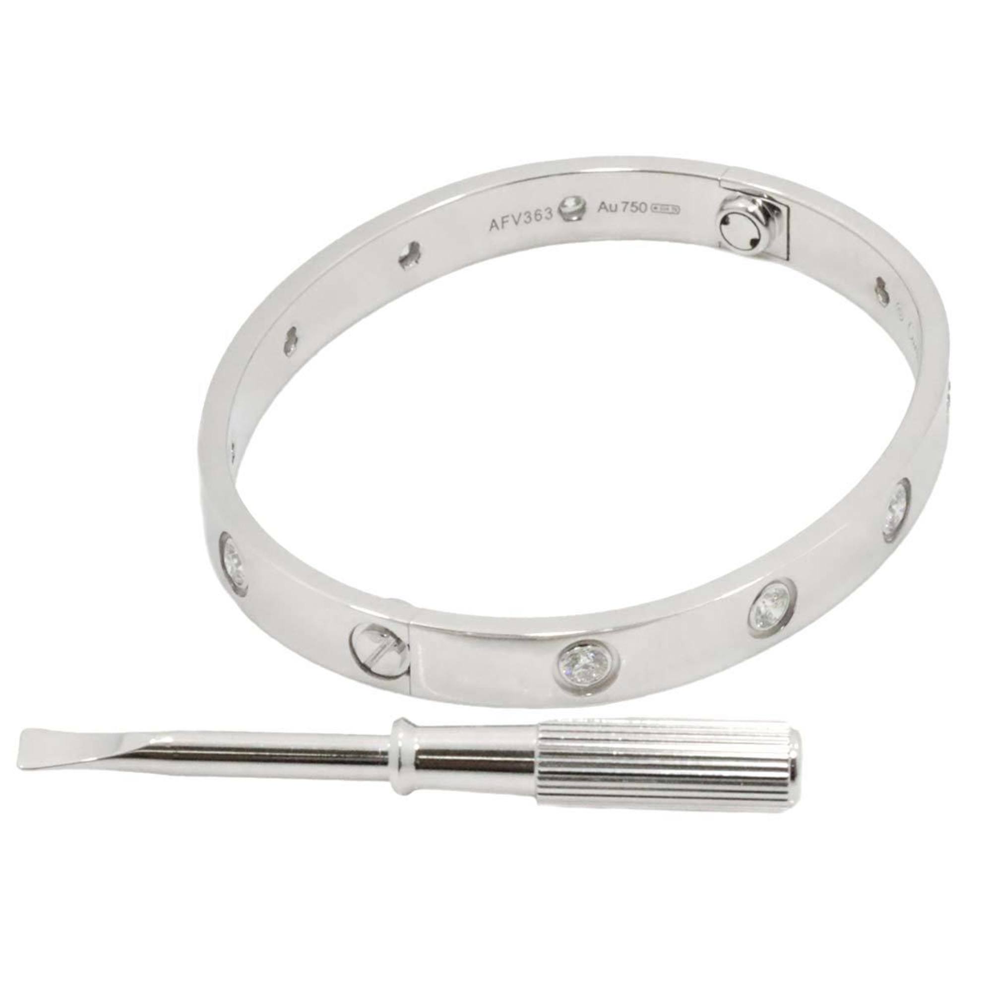 Cartier Love Bracelet Full Diamond #16 K18 WG White Gold 750 Bangle