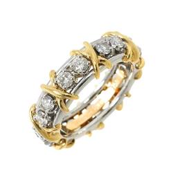 Tiffany & Co. Jean Schlumberger 16 Stone Ring Diamond 18K YG Pt Yellow Gold 750 Platinum