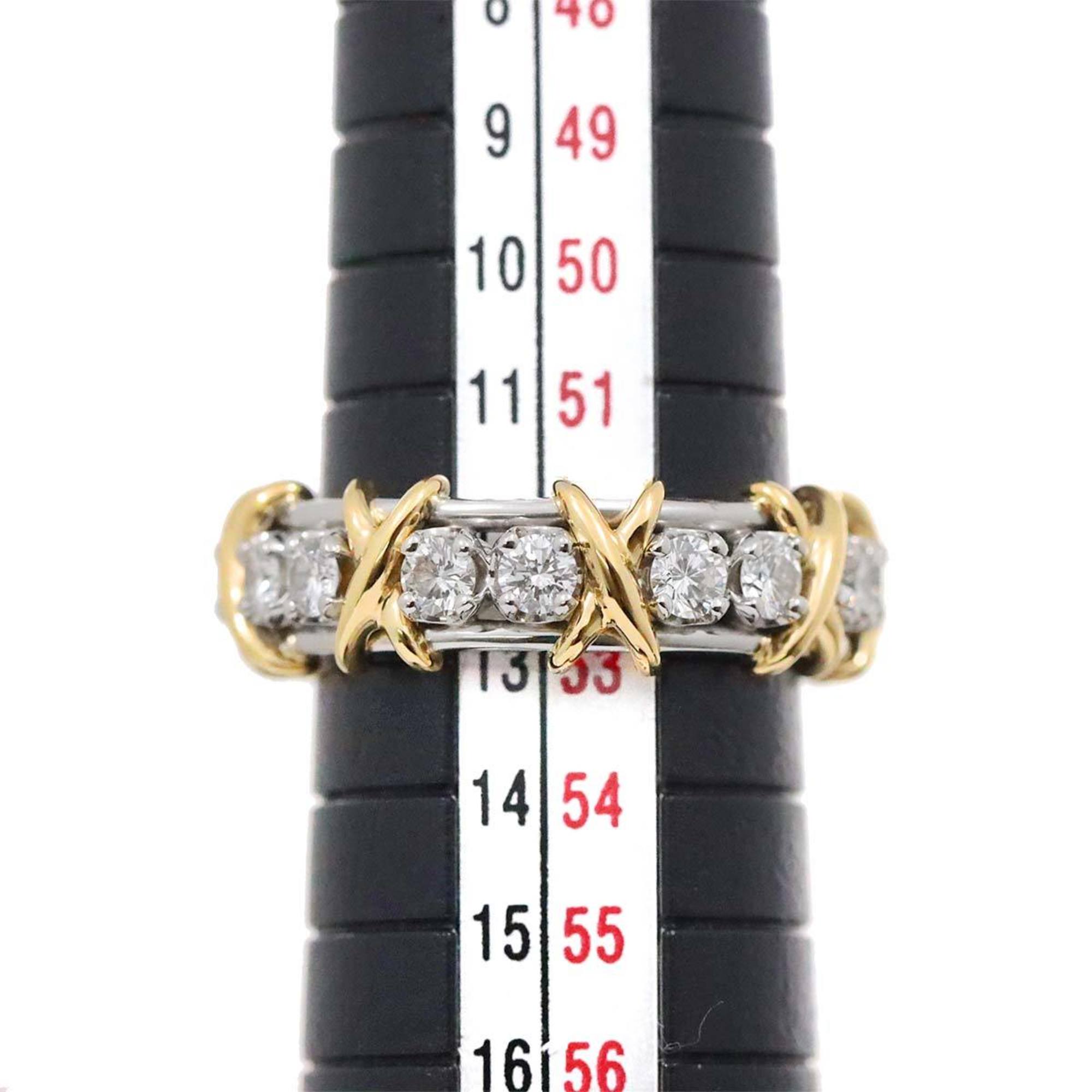 Tiffany & Co. Jean Schlumberger 16 Stone Ring Diamond 18K YG Pt Yellow Gold 750 Platinum