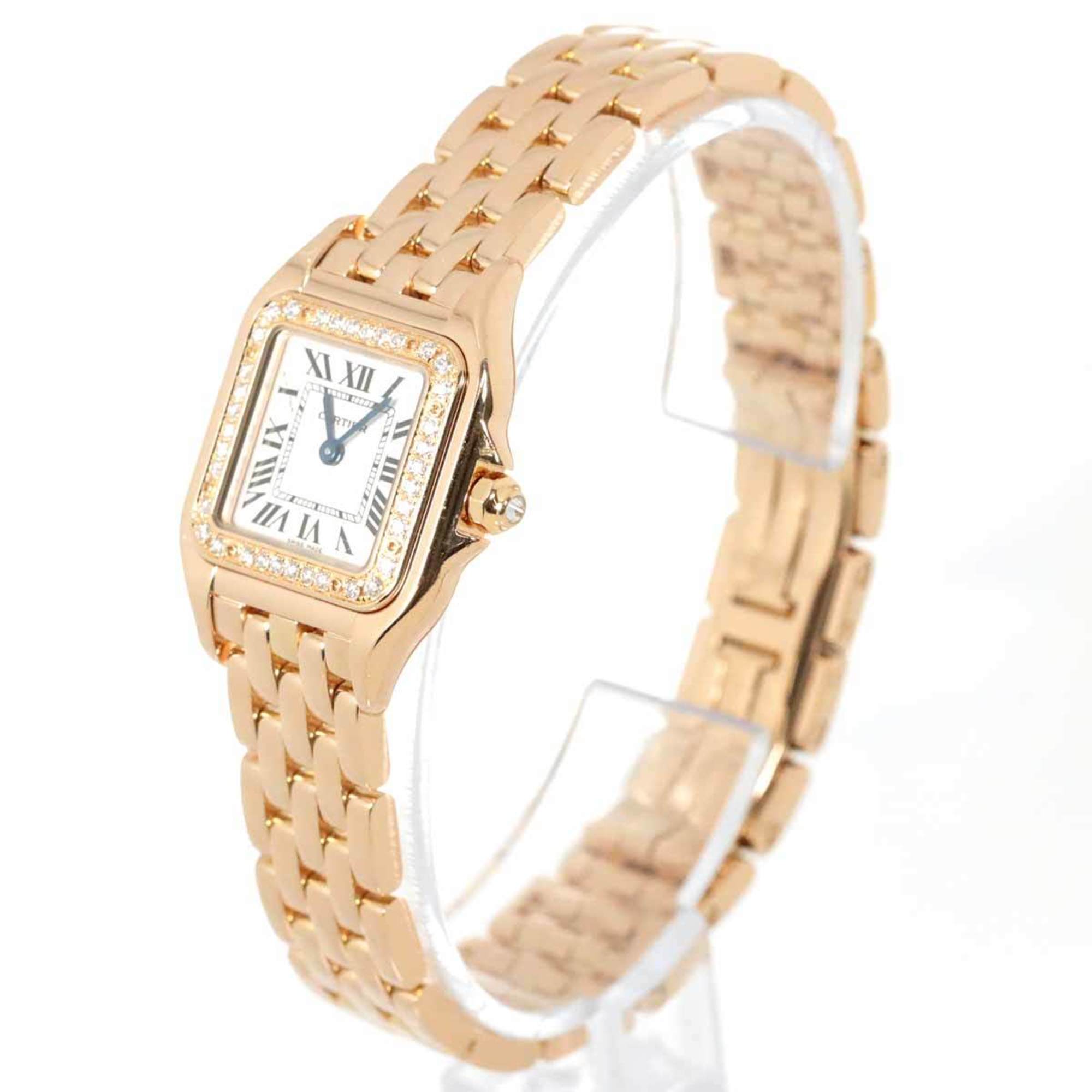 Cartier Panthere de SM WJPN0008 Ladies' Watch Diamond Bezel Silver Solid Gold K18PG Pink Quartz