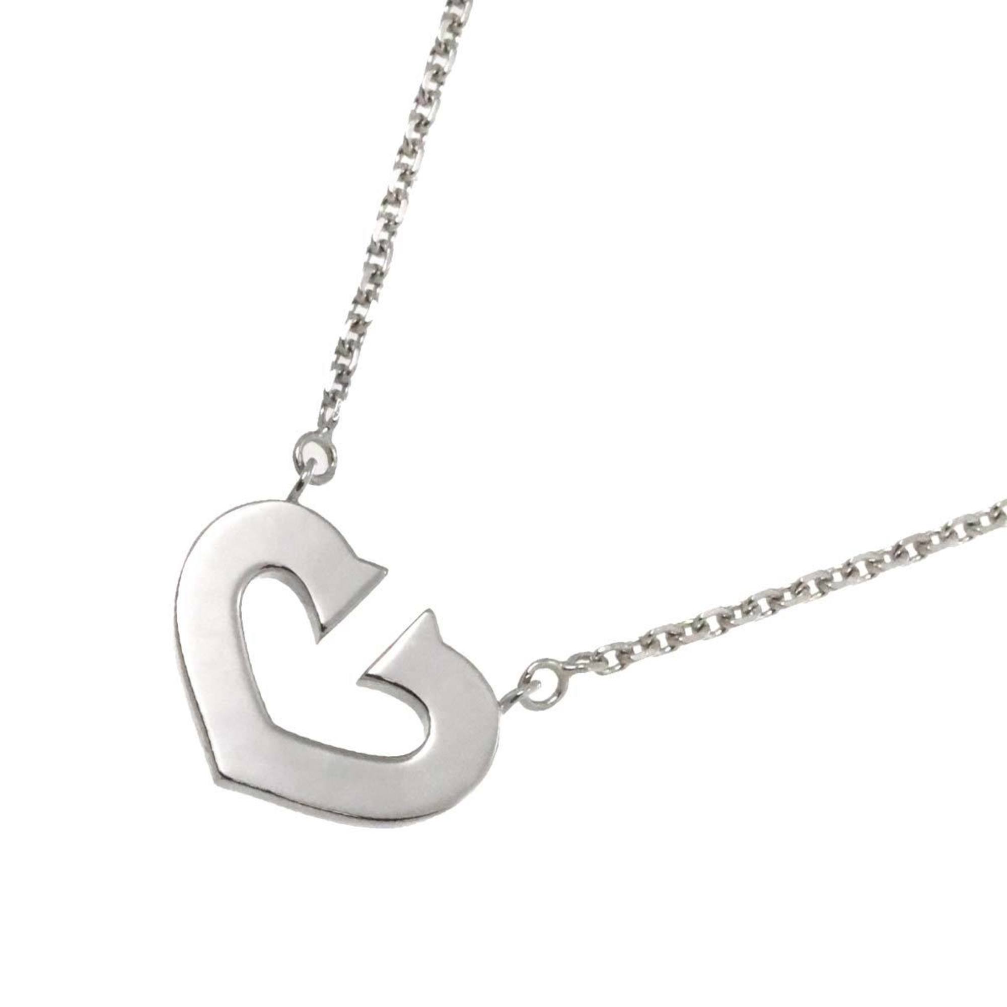 Cartier C Heart Necklace 40cm K18 WG White Gold 750