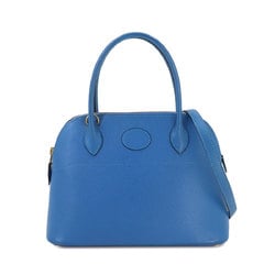 Hermes Bolide 27 2way Hand Shoulder Bag Cushvel Epsom Blue France F Stamp Gold Metal Fittings