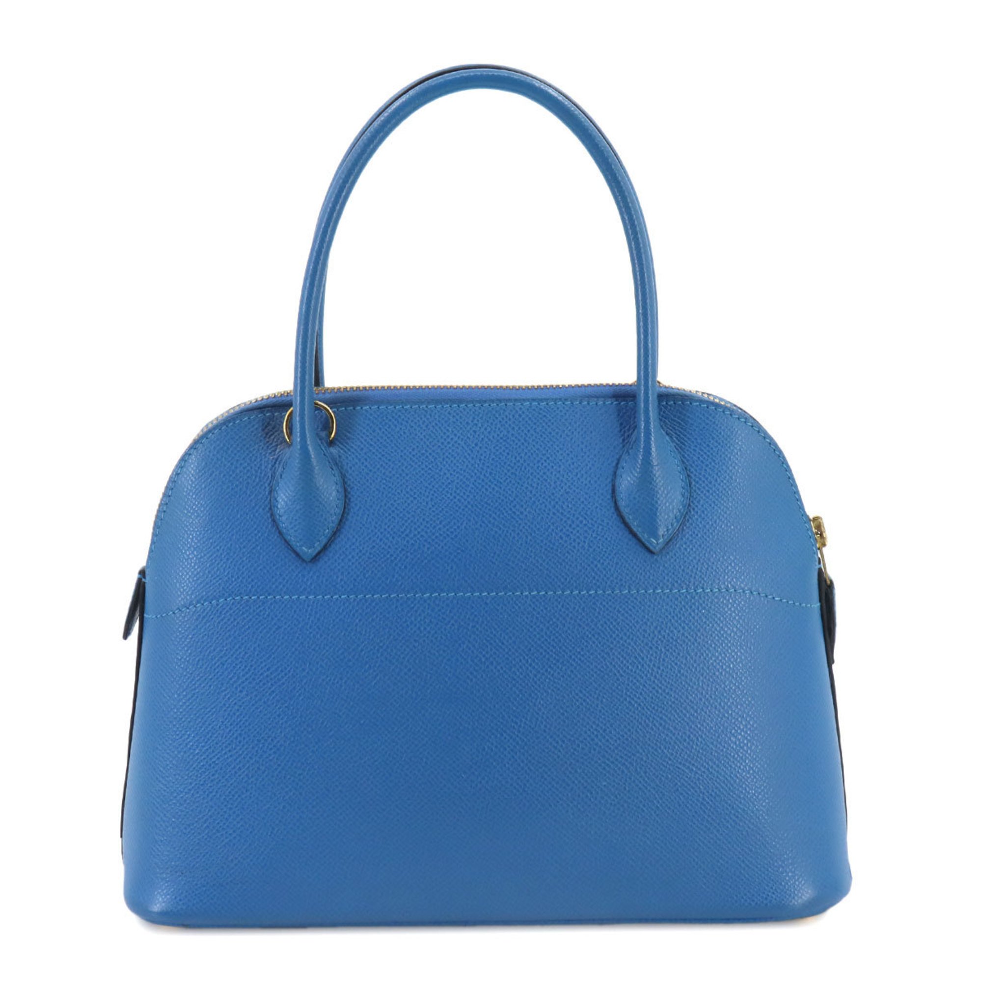 Hermes Bolide 27 2way Hand Shoulder Bag Cushvel Epsom Blue France F Stamp Gold Metal Fittings