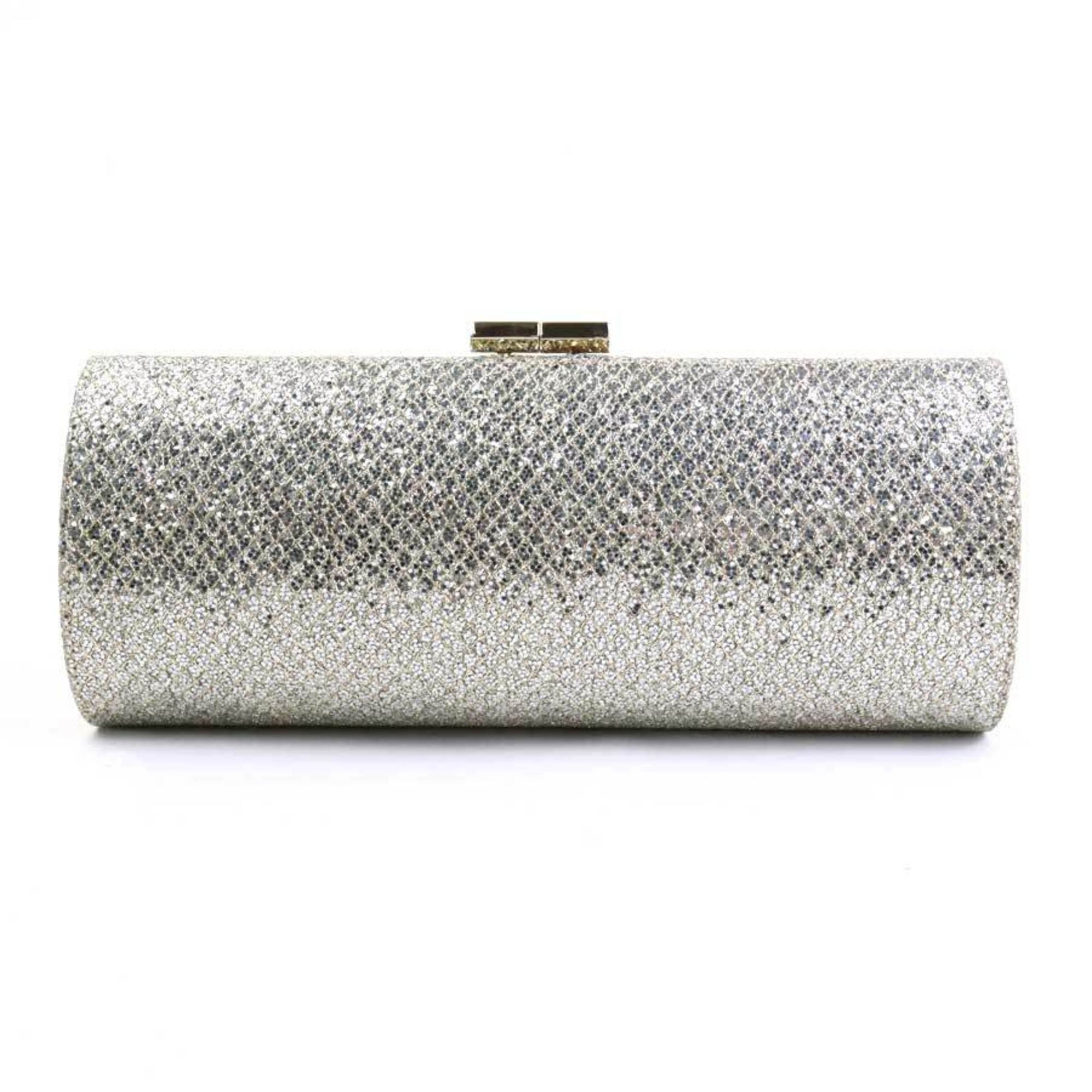 JIMMY CHOO Clutch Bag Sequins Silver x Gold Women's r10180m