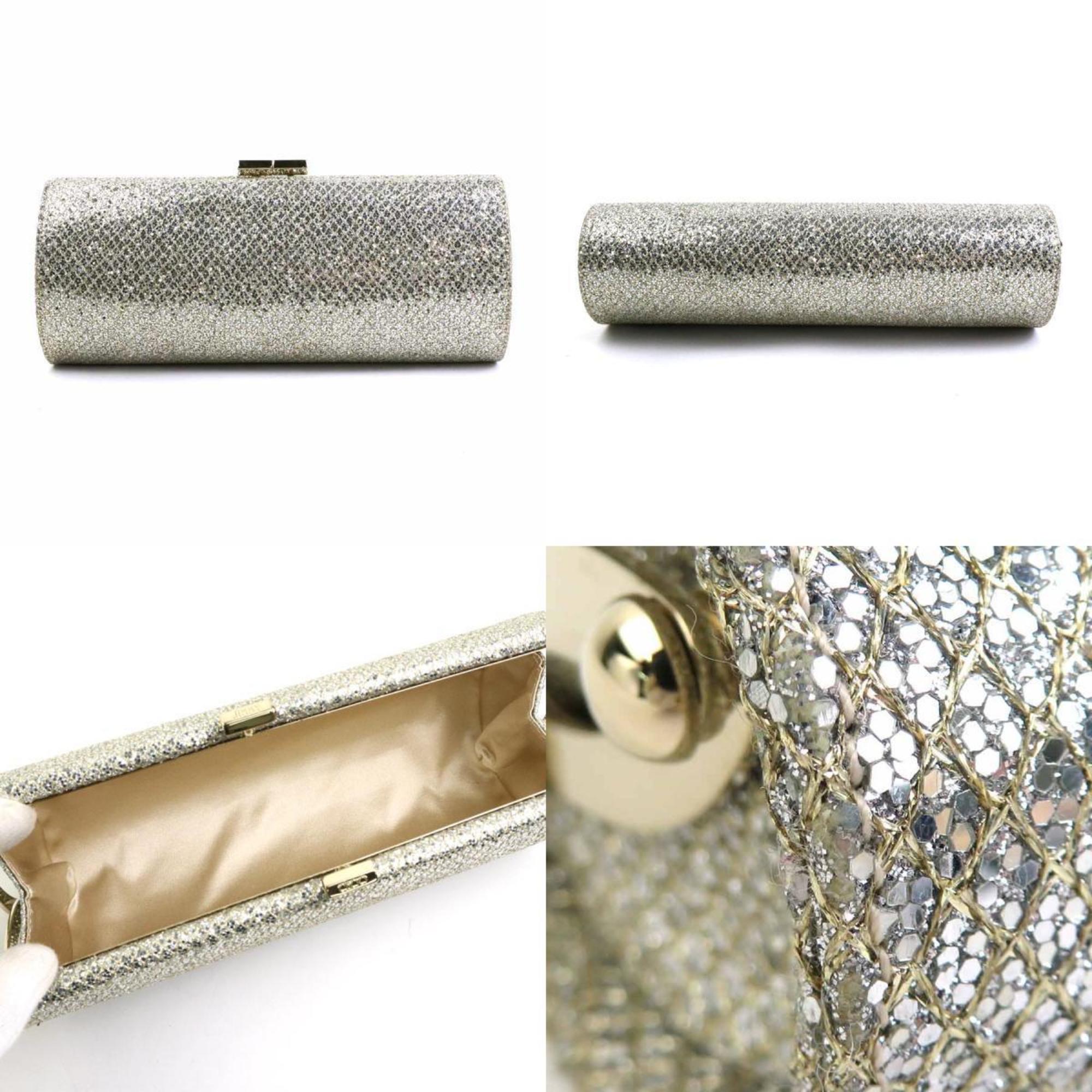 JIMMY CHOO Clutch Bag Sequins Silver x Gold Women's r10180m