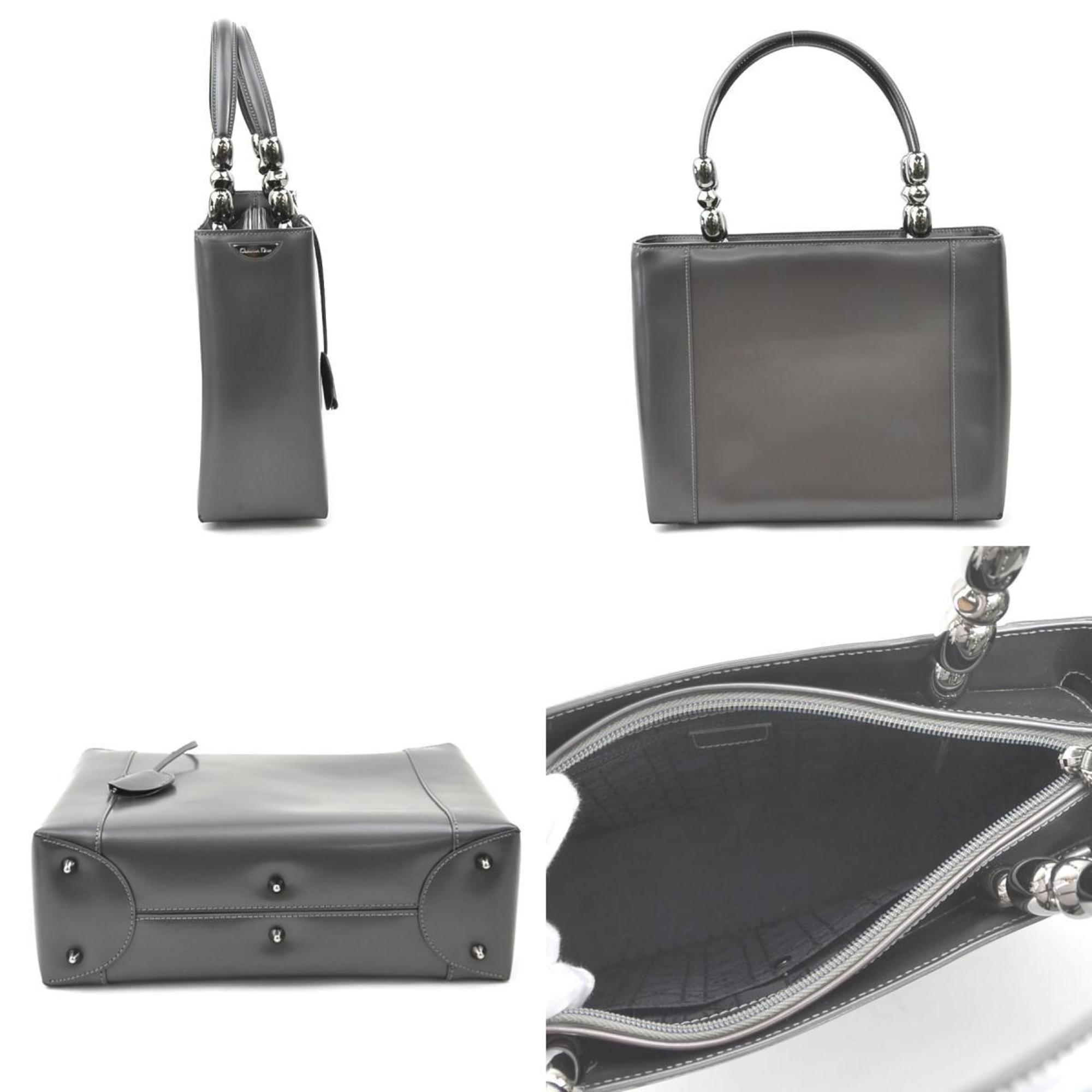 Christian Dior handbag shoulder bag leather metallic gray women's e59277g