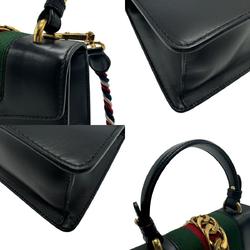 GUCCI Handbag Shoulder Bag Sylvie Leather Black Women's 470270 n0426