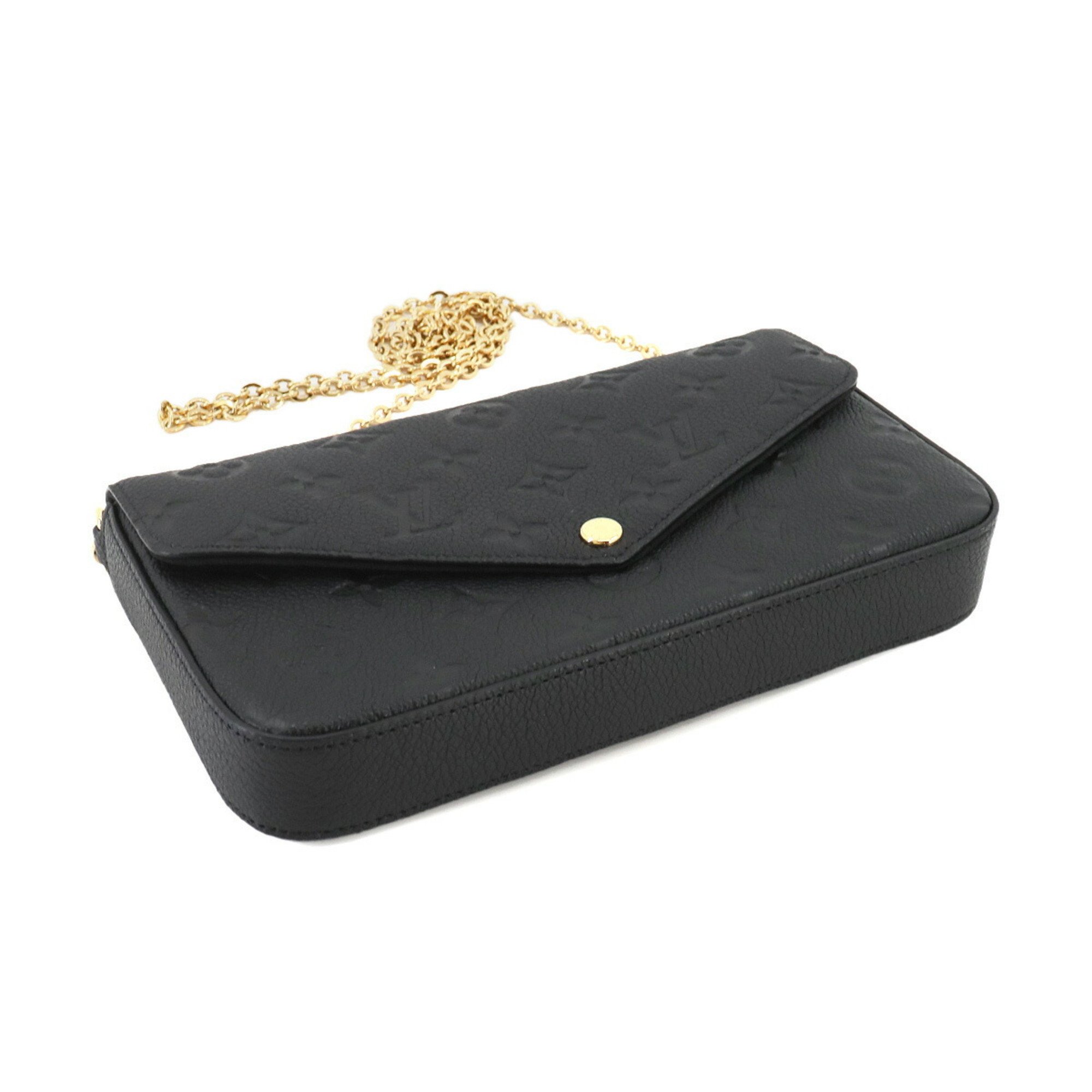 Louis Vuitton Monogram Empreinte Pochette Felice Chain Wallet Leather Noir M82477 RFID